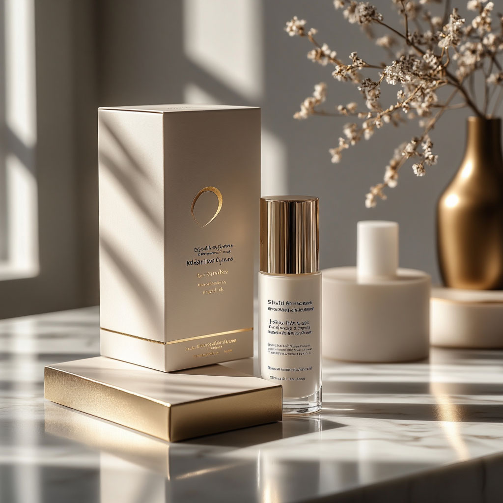 Promotional photo of cosmetics brand products with natural light.